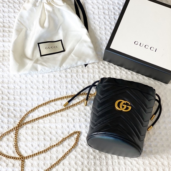 Gucci Handbags - ❌SOLD❌ GUCCI black leather mini bucket bag